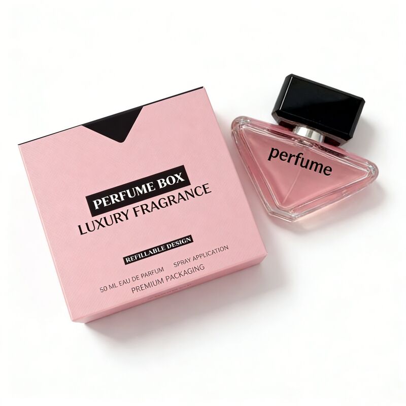Двухслойная карточная бумажная упаковка с дизайном парфюмерии в виде V-Cut с 350,400 граммами жесткого картона и четырёхцветной печатью, горячей штамповкой, УФ
