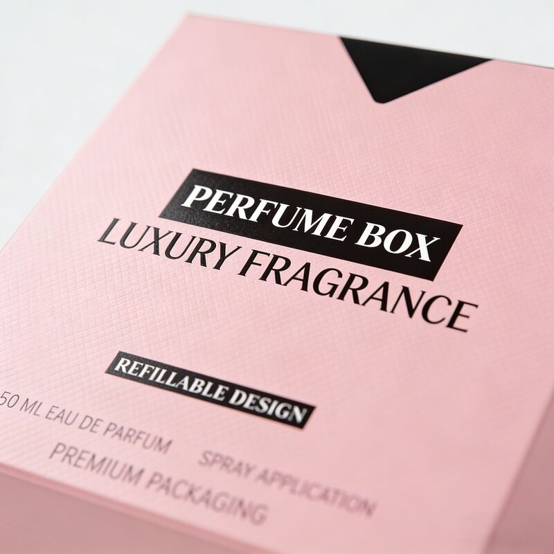 Двухслойная карточная бумажная упаковка с дизайном парфюмерии в виде V-Cut с 350,400 граммами жесткого картона и четырёхцветной печатью, горячей штамповкой, УФ